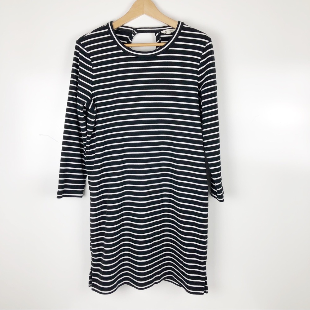 Madewell keyhole striped dress Size large